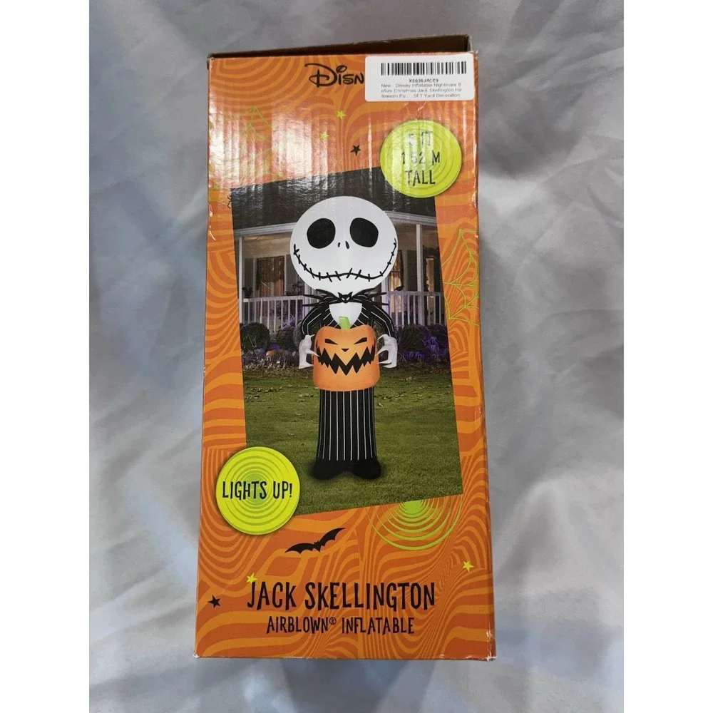 Disney The Nightmare Before Christmas Light Up Jack Skel Inflatable 5' Halloween